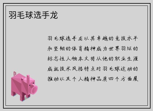 羽毛球选手龙